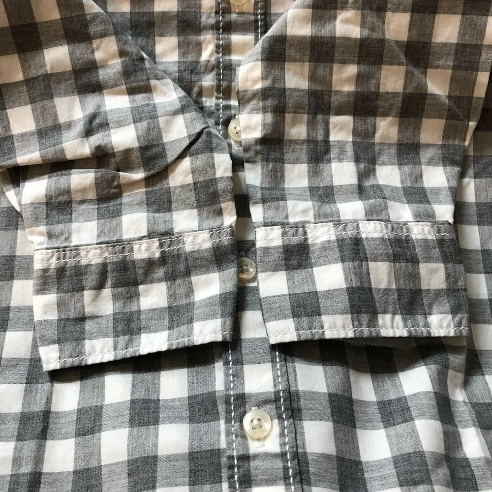 Carter’s Gray & white gingham button down shirt